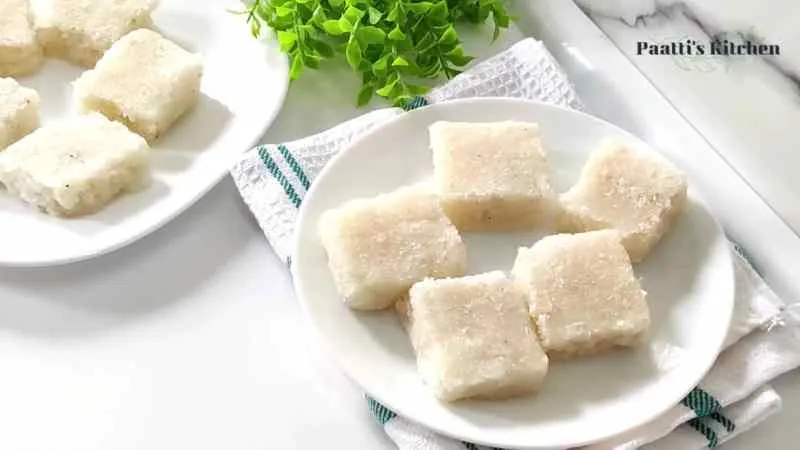 Quick Coconut Barfi Recipe (Nariyal burfi)