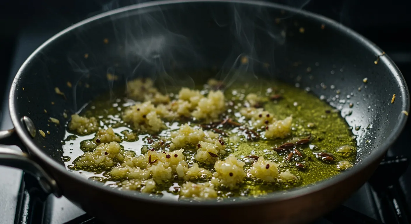 Warm Mustard Oil and Garlic Chest Rub preparation