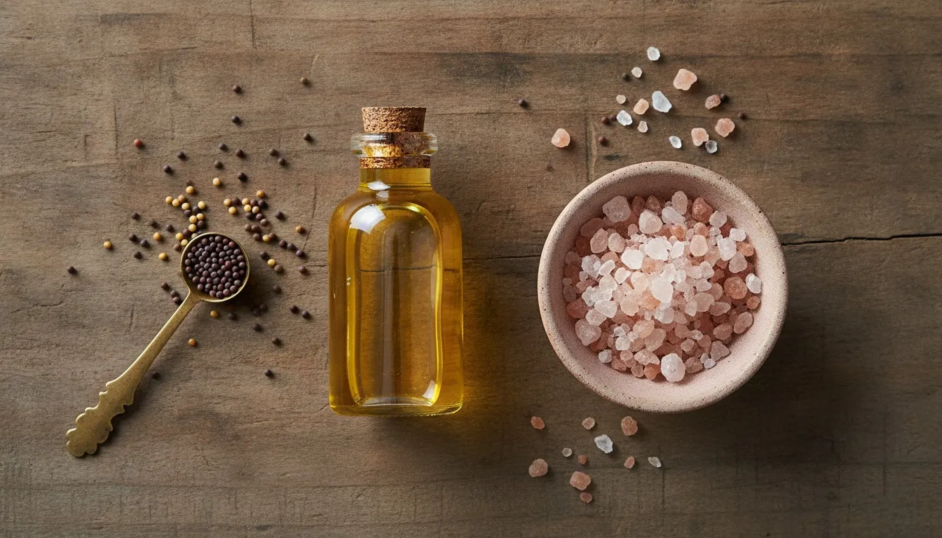 Mustard Oil and Rock Salt Gum Massage