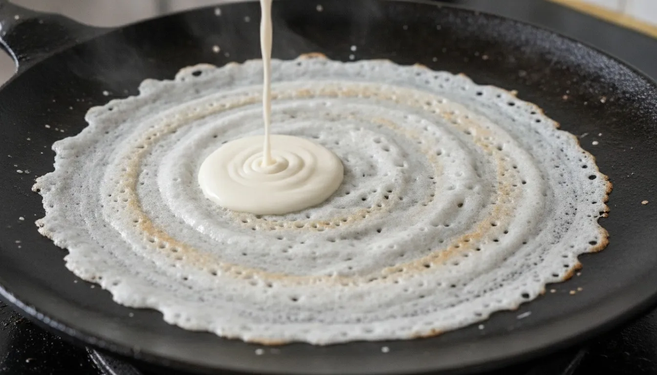 Neer Dosa cooking step