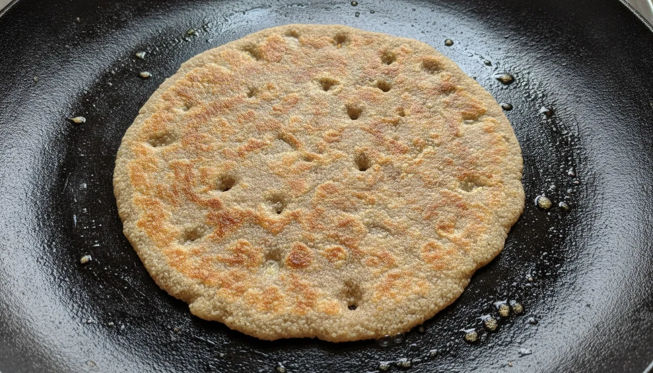 Karnataka Ragi Rotti cooking step