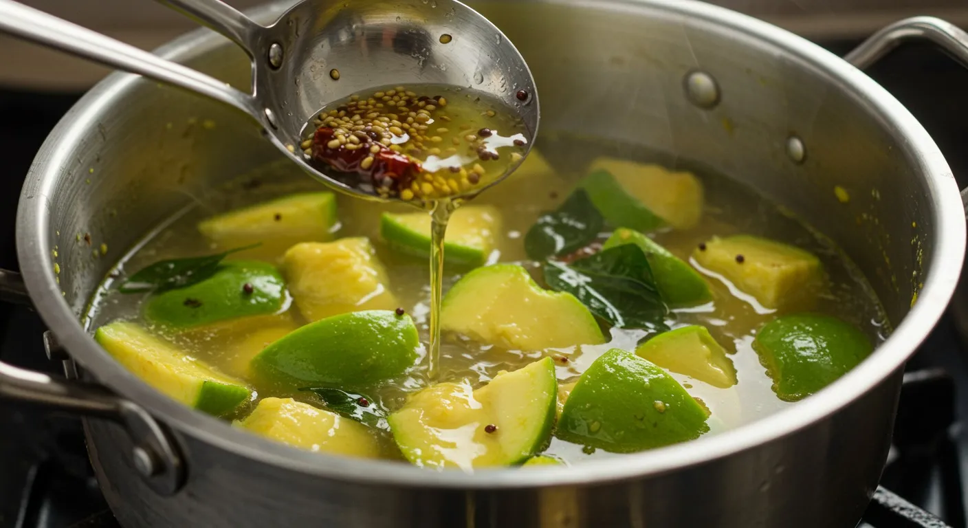 Raw Mango Rasam cooking step