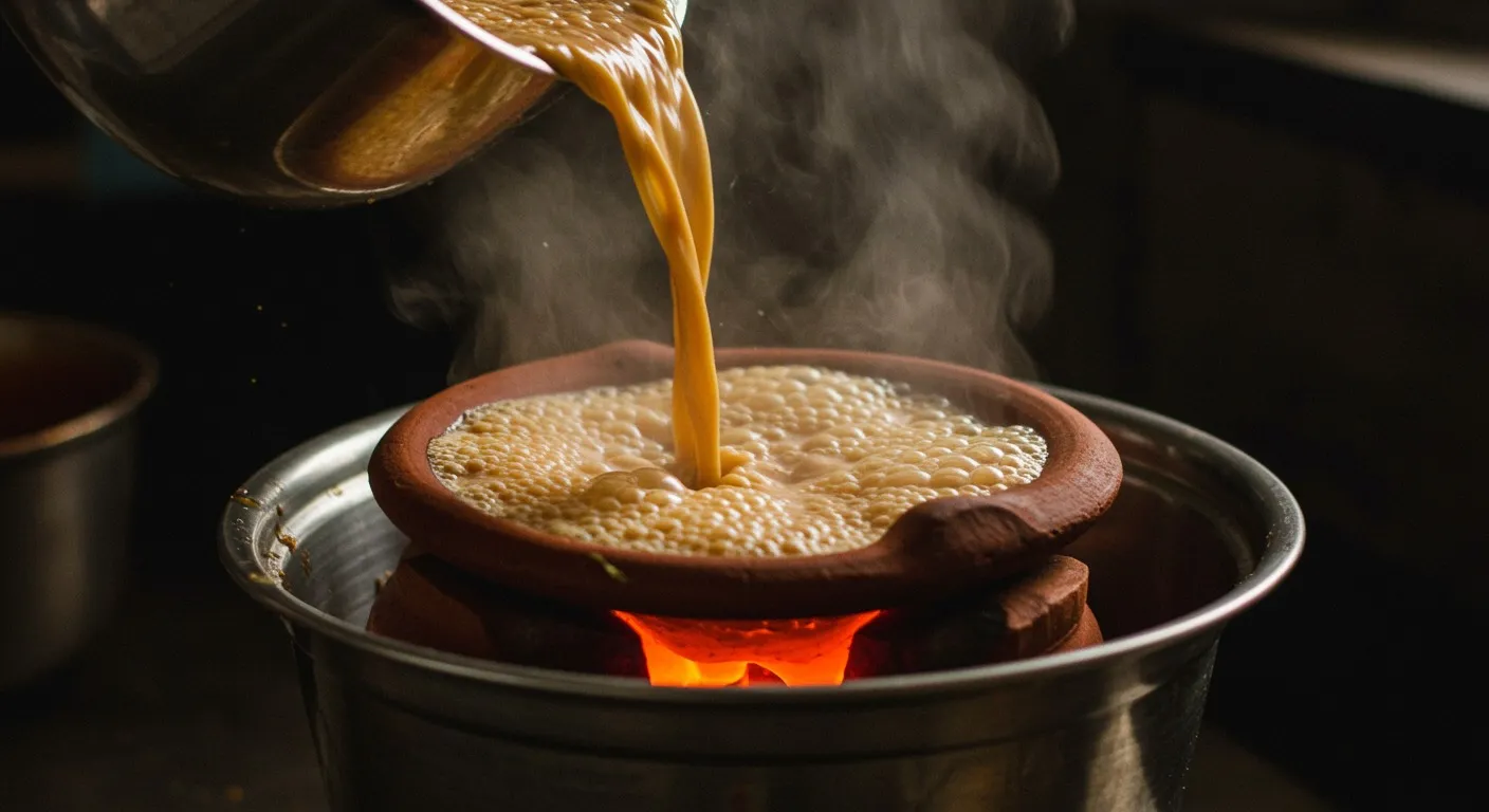 Tandoori Chai (Smoky Kulhad Chai) cooking step